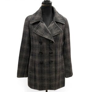 Apostrophe Checkered Wool Jacket in Black and Gray